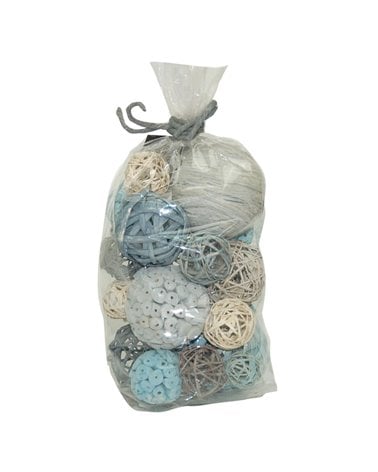 Popurrí de Bolas de Mimbre para Decorar en Tonos Azules