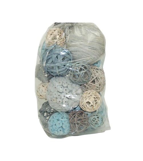 Popurrí de Bolas de Mimbre para Decorar en Tonos Azules