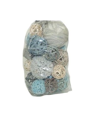 Popurrí de Bolas de Mimbre para Decorar en Tonos Azules