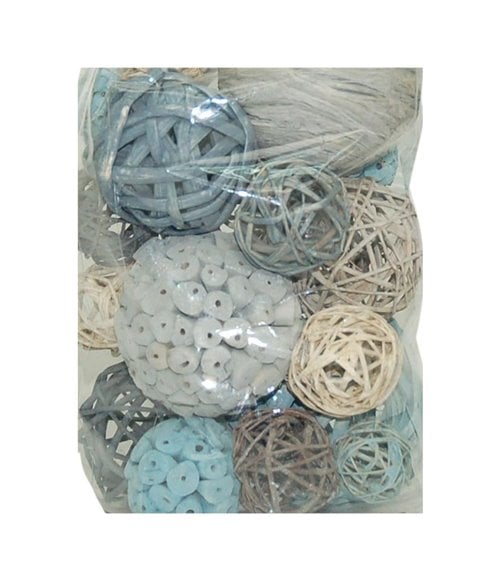 Popurrí de Bolas de Mimbre para Decorar en Tonos Azules