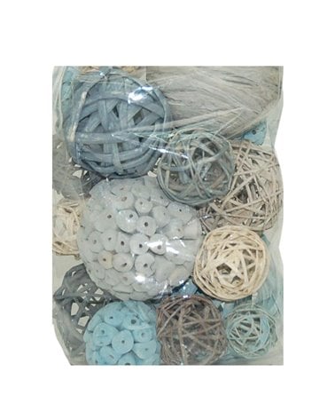 Popurrí de Bolas de Mimbre para Decorar en Tonos Azules
