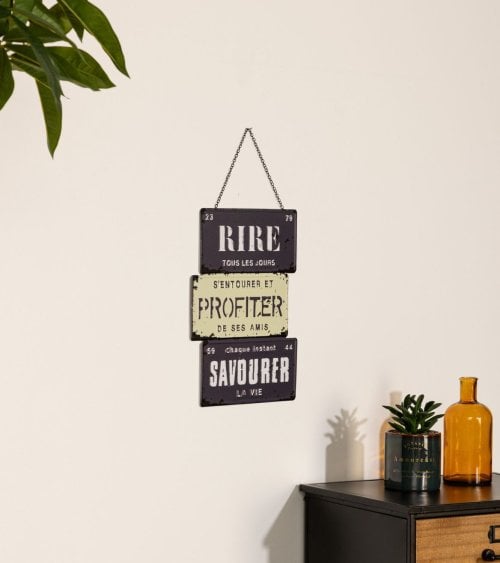 Placa Decorativa Colgante en Metal de Estilo Industrial