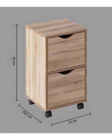 Cajonera Baja con 2 Cajones y Ruedas