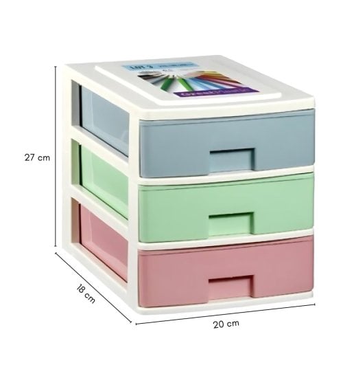 Cajonera Colorida con 3 Cajones Pequeños
