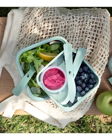 Fiambrera Cuadrada Smart To Go Eco con Cubiertos