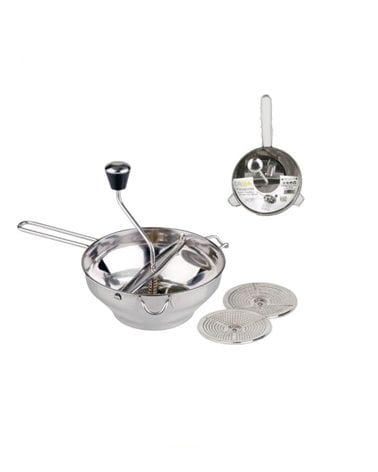 Pasapurés con Dos Discos de 19 cm de Diámetro en Inox