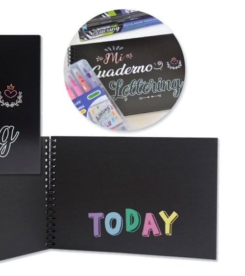 Block de Hojas Negras para Lettering