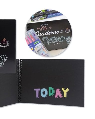 Block de Hojas Negras para Lettering