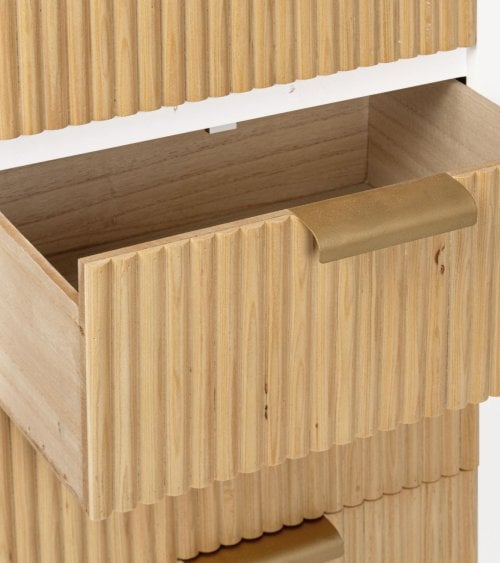 Sinfonier de 5 Cajones de Madera en Color Blanco y Natural Charley