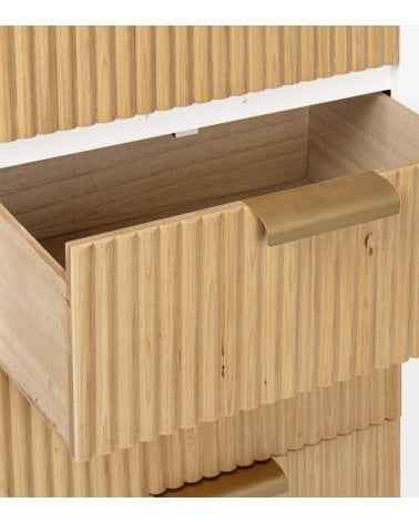 Sinfonier de 5 Cajones de Madera en Color Blanco y Natural Charley