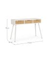 Consola de 3 Cajones de Madera en Color Blanco y Natural Charley