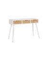 Consola de 3 Cajones de Madera en Color Blanco y Natural Charley
