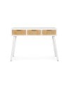 Consola de 3 Cajones de Madera en Color Blanco y Natural Charley