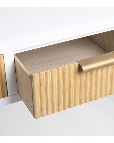 Consola de 3 Cajones de Madera en Color Blanco y Natural Charley