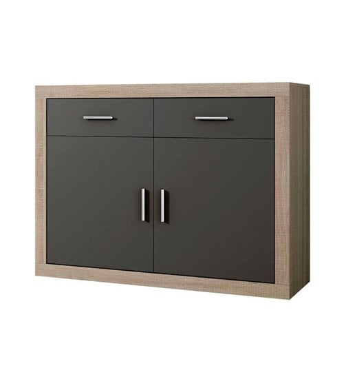 Aparador con Dos Puertas y Dos Cajones Lara Gris