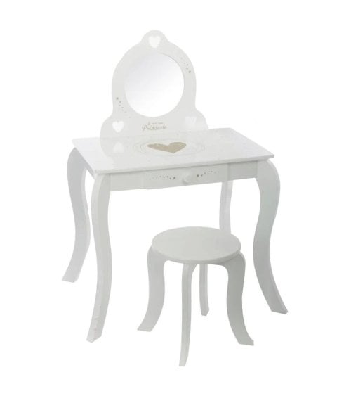 Tocador Infantil de Princesa con Taburete