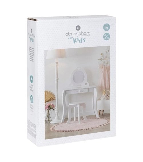 Tocador Infantil de Princesa con Taburete