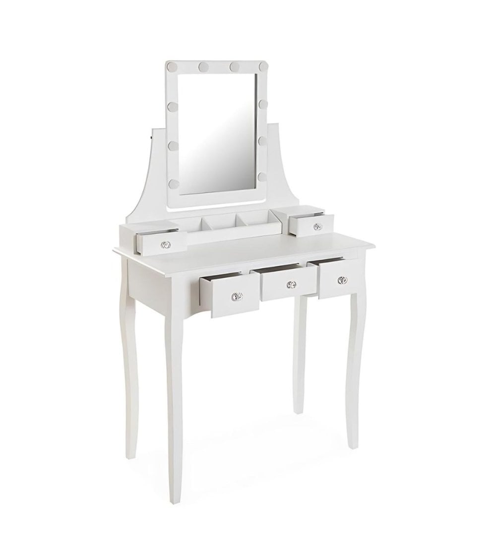 Tocador Glam con Luces y Compartimientos