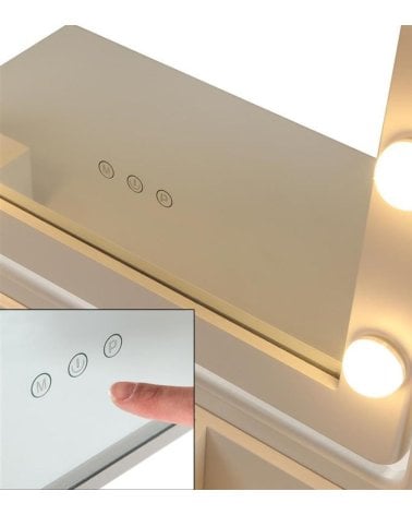 Tocador Glam con Luces y Compartimientos