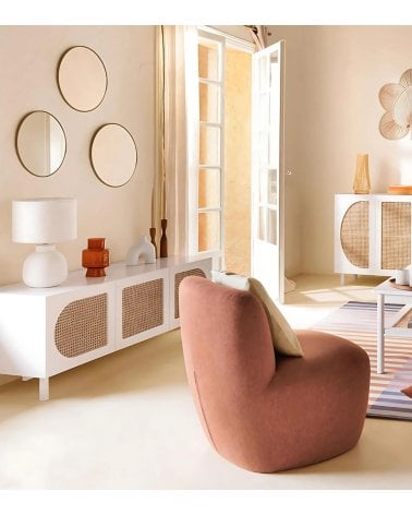 Mueble de TV Cannage con 3 Puertas Abatibles