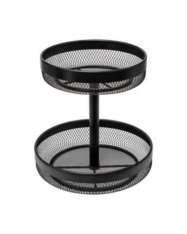 Cesta de Frutas Negra de 2 Niveles