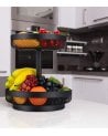Cesta de Frutas Negra de 2 Niveles