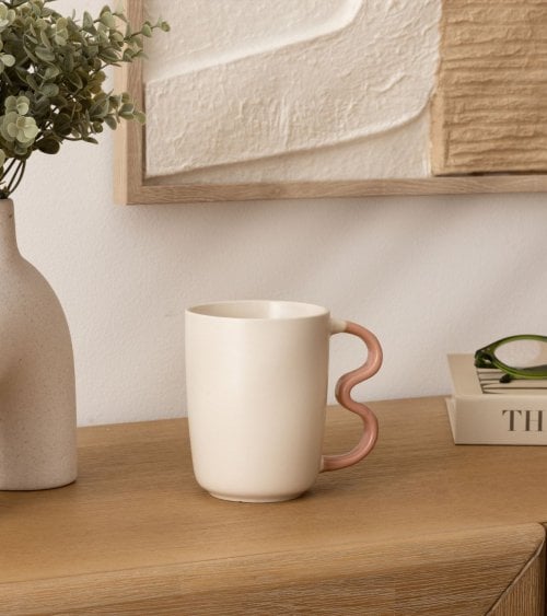 Taza Alta Wavy con Asa Ondulada
