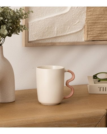 Taza Alta Wavy con Asa Ondulada