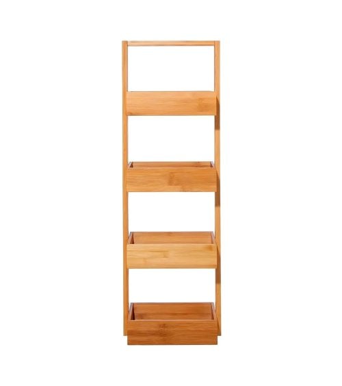 Estantería de Bambú Estrecha de 4 Niveles