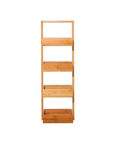 Estantería de Bambú Estrecha de 4 Niveles