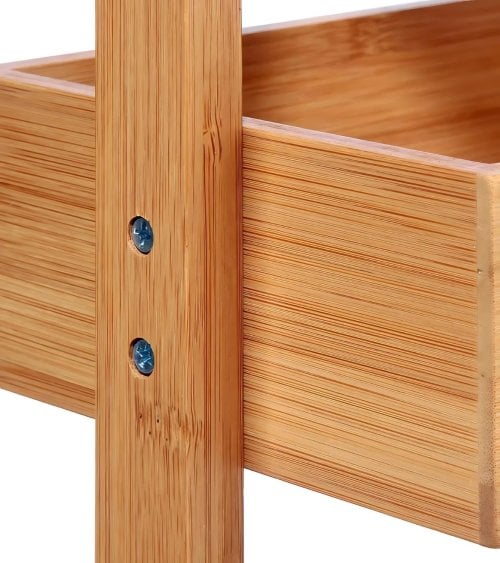 Estantería de Bambú Estrecha de 4 Niveles