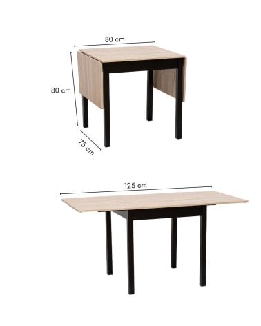 Mesa Abatible para 2 o 6 Comensales