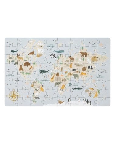 Puzzle Infantil de 64 Piezas de Mapa de Animales