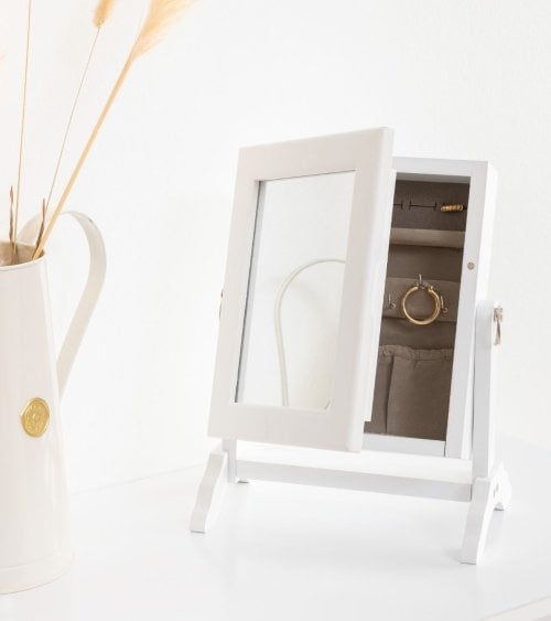 Espejo de Mesa con Armario Interior para Accesorios