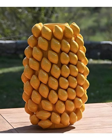 Jarrón Amarillo de Limones de Gres