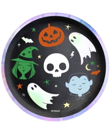 Set de 6 Platos Desechables para Halloween de Cartón