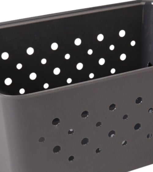 Cesta Rectangular de Plástico con Diseño de Círculos