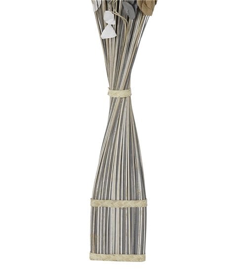 Ramo de Flor Seca Artificial para Interior Blanco y Gris