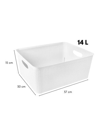 Cesta de Plástico con Diseño de Mimbre