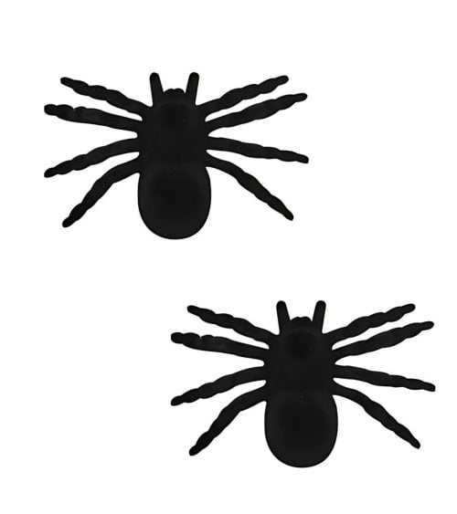 Set de 2 Arañas Peludas de Plástico de Halloween