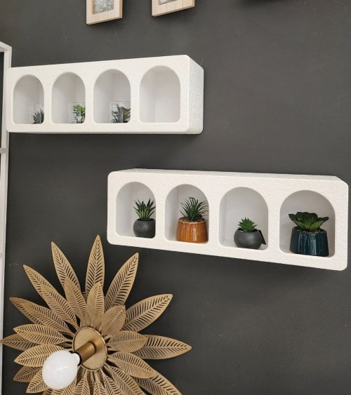 Estante Creamy Horizontal de Acabado Rústico