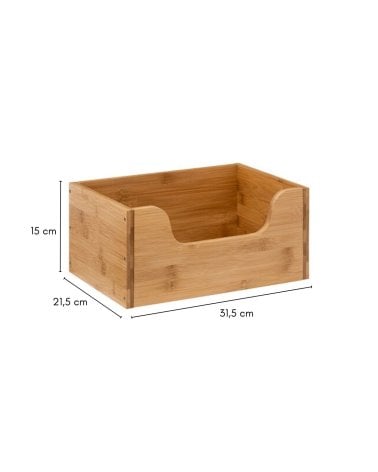 Caja Apilable de Madera de Bambú