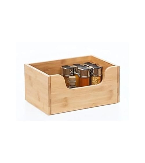 Caja Apilable de Madera de Bambú