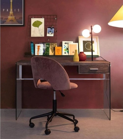 Silla de Oficina Giratoria de Terciopelo Linzey