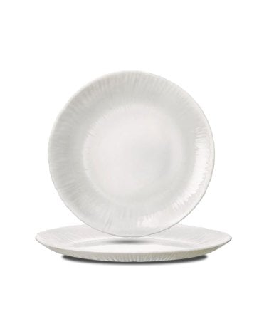 Plato de Postre Blanco Coconut de Vidrio Opal