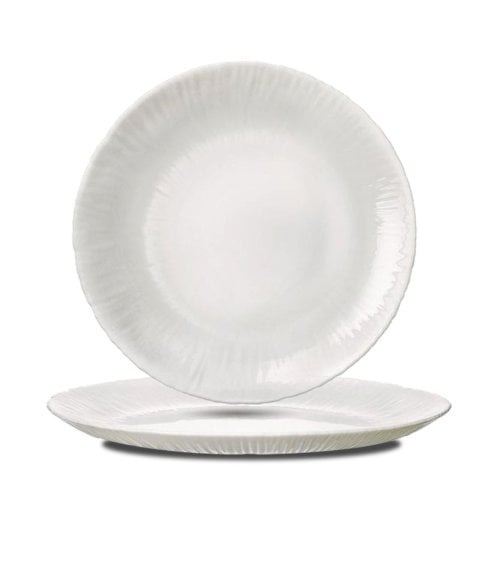 Plato Llano Blanco Coconut de Vidrio Opal