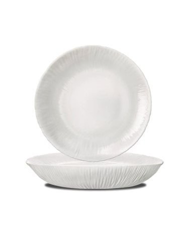 Plato Hondo Blanco Coconut de Vidrio Opal