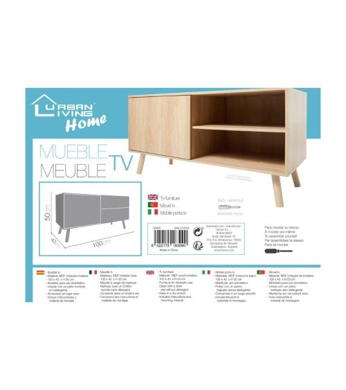 Mueble de TV Flip de Madera Clara