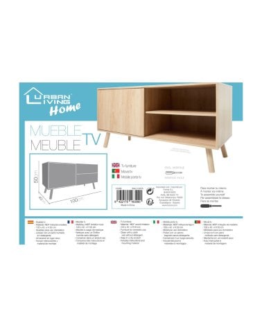 Mueble de TV Flip de Madera Clara