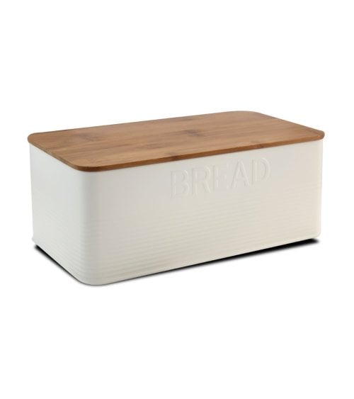 Panera de Metal con Tapa de Bambú